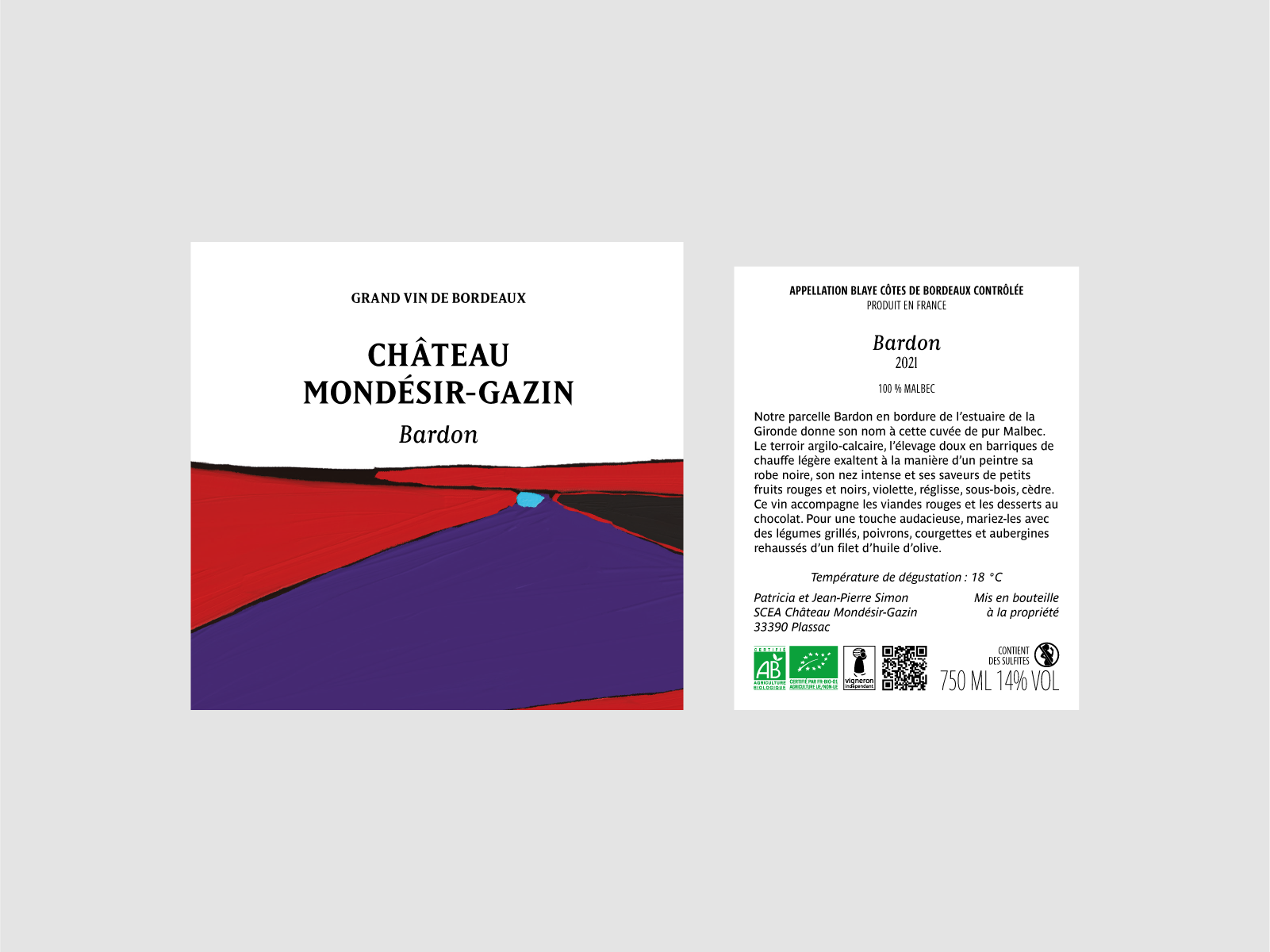 Création d'une étiquette de vin pour le Château Mondésir-Gazin