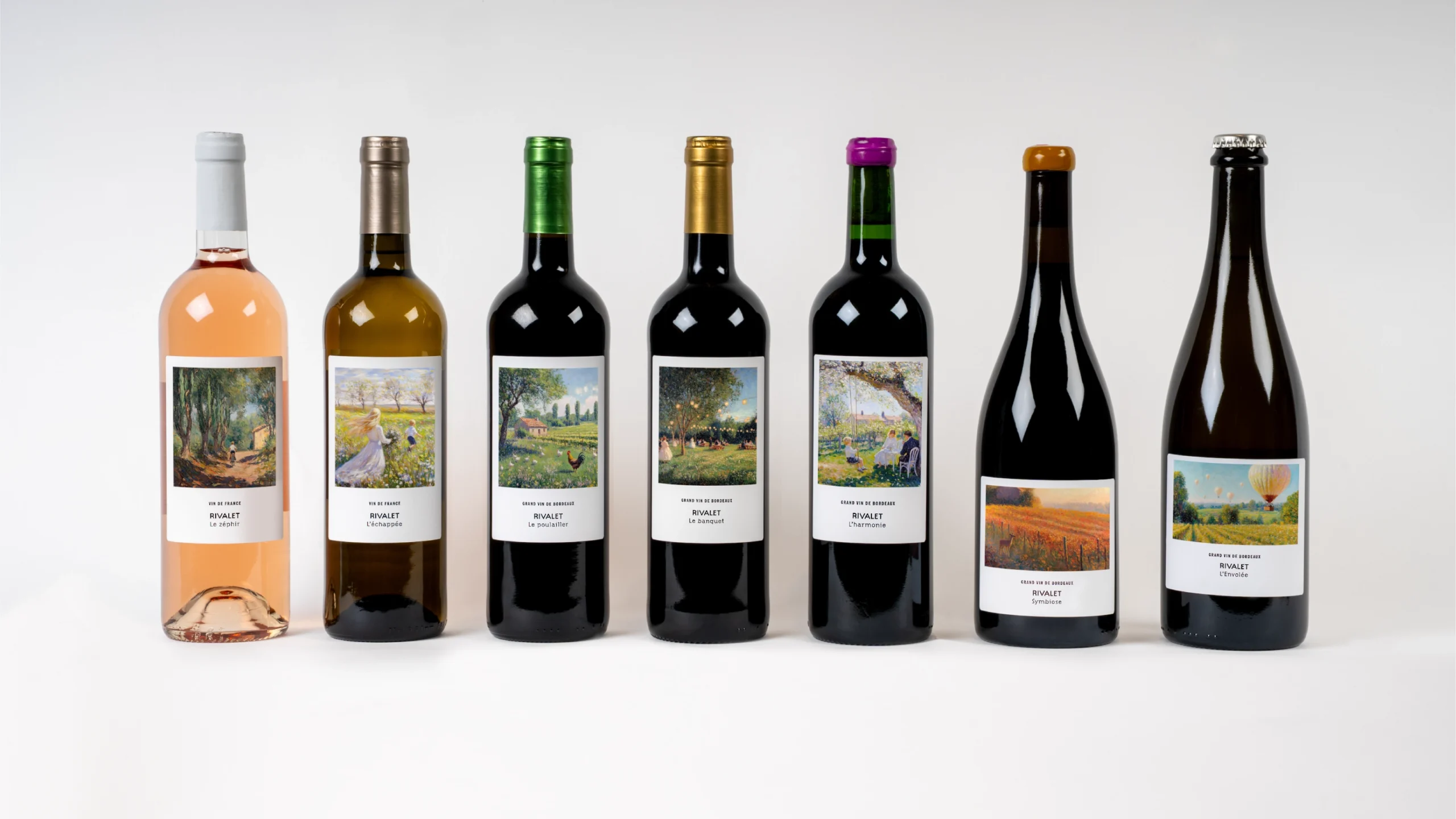 Création d'une gamme de 7 étiquettes de vin